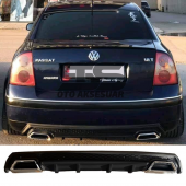 Volkswagen Passat B5 Difüzör Arka Tampon Eki 2 Egzoz Çıkışlı Siyah Lüx Tip - 1