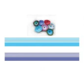 Mavi - Beyaz / Lacivert - Beyaz Renk Geçişli, Çizgili Quilling Kağıdı thumbnail 1