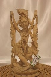 Şiva Shiva Hint Bereket Tanrısı El İşi Ahşap Biblo Feng Shui thumbnail 7