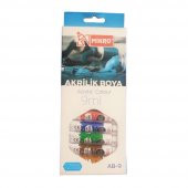Akrilik Boya Tüp 12 Renk 9 ml Akrilik Boya 1 Paket - 1