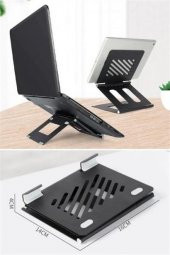 Ayarlanabilir Metal Dizüstü Destek Tabanı Katlanabilir Taşınabilir Laptop Sehpası Standı - 6