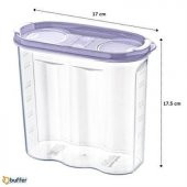 2 Kapaklı Ölçekli Erzak Kuru Gıda Saklama Kutusu Kabı - 1,7 Litre - SA935 thumbnail 4