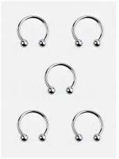8 MM 5 li Set Septum Smiley Piercing (316 L Çeliktir) - 1
