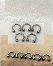 8 MM 5 li Set Septum Smiley Piercing (316 L Çeliktir) - 4
