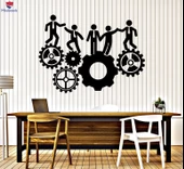 Ofis, Çalışma Odası Duvar Sticker Ofis Takım Çalışması Gears İlham Çıkartmaları Eşsiz Hediyelik - 1