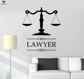 Ofis, Çalışma Odası Duvar Sticker Avukat Amblemi Hukuk Bürosu Adli Hizmet Merkezi Çıkartmaları Benzersiz Hediyelik - 1