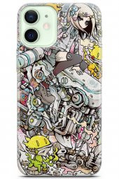 Apple iPhone 12 Kılıf Seri Anime 03 Kız Arka Kapak Mor - 1