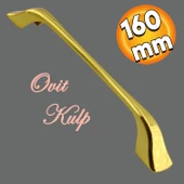 Ovit Mobilya Mutfak Dolabı Çekmece Dolap Kapak Kulpu Düz Metal Kulp Kulbu Kulpu 160 Mm Altın thumbnail 1