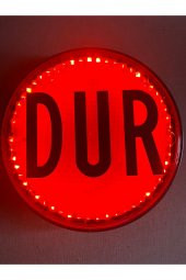 DUR LEVHASI YUVARLAK LEDLİ SERVİS ARAÇLARINA YÖNETMELİĞE UYGUN IŞIKLI DUR TABELASI - 1
