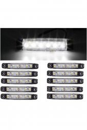 Dorse Parmak Lamba 12 -24 Volt 6 Ledli Beyaz Renk 10 Adet Parmak Led Dorse Kamyon Led Lamba Beyaz - 1