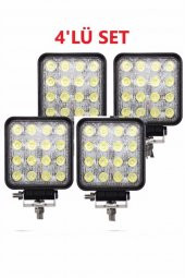 4 Adet 16 Led Kare Çalışma Lambası 110x110mm Off Road Traktör Tekne - 2