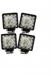 16 Led Kare Off Road Sis Lambası 4 Lü 11 Cm - 1