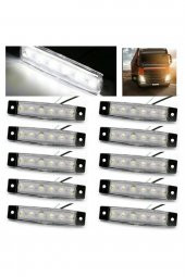 Dorse Parmak Lamba 12 -24 Volt 6 Ledli Beyaz Renk 10 Adet Parmak Led Dorse Kamyon Led Lamba Beyaz - 2