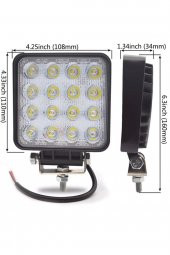 2 Adet 16 Ledli Off Road Çalışma Lambası / Projektör 48watt 12v / Yugo - 2