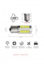 Stop Sinyal Geri Vites Ampulü Mercekli 33 Led P21w 1156 Ba15s 6500k Beyaz Güçlü Işık - 3