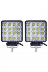 Off Road Sis Farı - Lamba 16 Led Kare Çalışma Lambası 2 Adet - 2