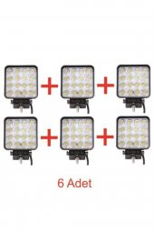 6 Adet 11x11 16 Led Kare Off Road Traktör Tir Kamyon Sis Fari Sis Lambasi Çalisma Lambasi Projektör - 4