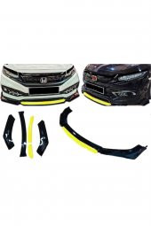 Chevrolet Cruze Uygun Universal Flaplı 4 Parça Lip Piano Black Sarı Dilli - 1