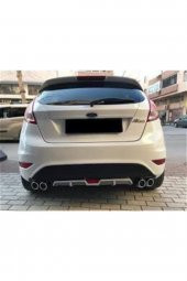 Ford Fiesta Difizör Çift Egzoz Görünümlü Gri Arka Tampon Eki - 1