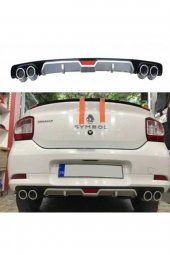 Clio Symbol Uyumlu  Gri Difizör Çift Egzoz Görünümlü Tampon Eki - 2