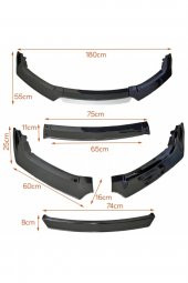 Megane 2 4 Parça Ön Lip Üniversal Ön Tampon Eki Piano Black - 2