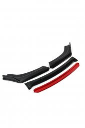 Cıtroen Elysee 4 Parça Ön Lip Kırmızı Üniversal Ön Tampon Eki Piano Black - 1