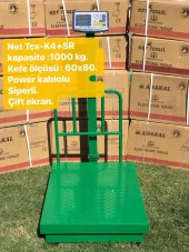 Net Tcs-K4+SR kapasite 1000 kg, kefe ölçüsü 60x80 pewer kablolu siperli çift ekran - 1