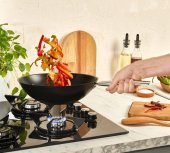 Amboss Dark Granit Yanmaz Yapışmaz Titanyum Kaplama Wok Tavası - 28 cm - 2