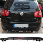 Volkswagen Golf 5 Difüzör Arka Tampon Eki 4 Egzoz Çıkışlı Siyah - 1