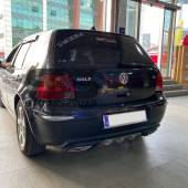 Volkswagen Golf 4 Difüzör Arka Tampon Eki 2 Egzoz Çıkışlı Gri - 2