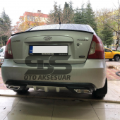 Hyundai Accent Era Difüzör Arka Tampon Eki 2 Egzoz Çıkışlı Gri - 2