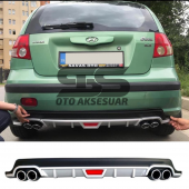Hyundai Getz Difüzör Arka Tampon Eki 4 Egzoz Çıkışlı Gri - 1