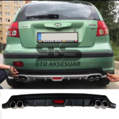 Hyundai Getz Difüzör Arka Tampon Eki 4 Egzoz Çıkışlı Siyah - 1