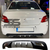 Peugeot 301 Difüzör Arka Tampon Eki 2 Egzoz Çıkışlı Gri thumbnail 1