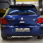 Peugeot 307 Difüzör Arka Tampon Eki 4 Egzoz Çıkışlı Gri Lüx Tip thumbnail 2