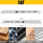 CAT DA07005 228mm 2 Parça Profesyonel Metal/Çivili Ahşap Kesme Tilki Kuyruğu Testere Ucu - 2