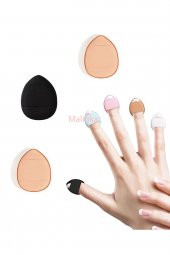 3 Adet Mini Kozmetik Puf Parmak Yüz Makyaj Sünger Göz Altı Kapatıcı Kuru Islak Bez Süngeri Concealer - 1