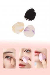 3 Adet Mini Kozmetik Puf Parmak Yüz Makyaj Sünger Göz Altı Kapatıcı Kuru Islak Bez Süngeri Concealer - 1