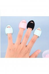 3 Adet Mini Kozmetik Puf Parmak Yüz Makyaj Sünger Göz Altı Kapatıcı Kuru Islak Bez Süngeri Concealer thumbnail 2