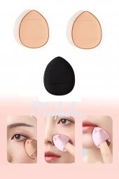 3 Adet Mini Kozmetik Puf Parmak Yüz Makyaj Sünger Göz Altı Kapatıcı Kuru Islak Bez Süngeri Concealer - 3