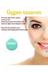 1 Adet Üçgen Pamuk Yıkanabilir Kadife Puf Yüz Kontür Makyaj Bez Süngeri Kozmetik Fondöten - 2