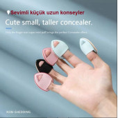 3 Adet Mini Kozmetik Puf Parmak Yüz Makyaj Sünger Göz Altı Kapatıcı Kuru Islak Bez Süngeri Concealer - 5
