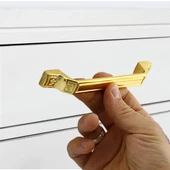 Can Mobilya Mutfak Dolabı Çekmece Dolap Kapak Kulpu Düz Metal Kulp Kulbu Kulpu 128 Mm Altın - 5