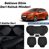 Peugeot 208 2008-2020 Arası Siyah Deri Oto Koltuk Minderi thumbnail 1