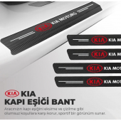 Kia Logolu Karbon Kapı Eşiği Koruyucu Bant Folyo 4lü Set - 1