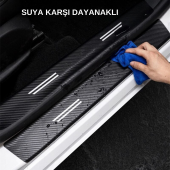 Renault Logolu Karbon Kapı Eşiği Koruyucu Bant Folyo 4lü Set - 3