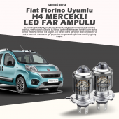 H4 Mercek Led Xenon- Fiat Fiorino Uzun-kısa Çift Renk - 1