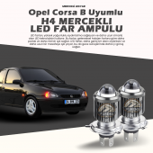 Opel Corsa B Uyumlu Mercek Led Xenon Uzun - Kısa Çift Renk Şimşek Etkili - 1