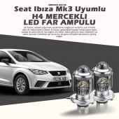 Seat Ibıza mk3 Uyumlu Mercek Led Xenon Uzun - Kısa Çift Renk Şimşek Etkili - 1