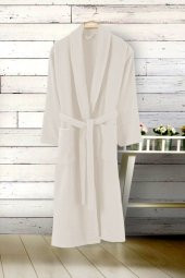 Ephemeris Pamuk Premium Unisex Bornoz - Krem Small - 1